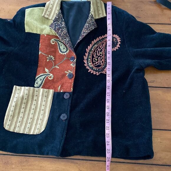 Analogy Boho Retro Embroidered Jacket Size Large - Picture 9 of 10